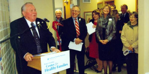 Rupert speaking at event